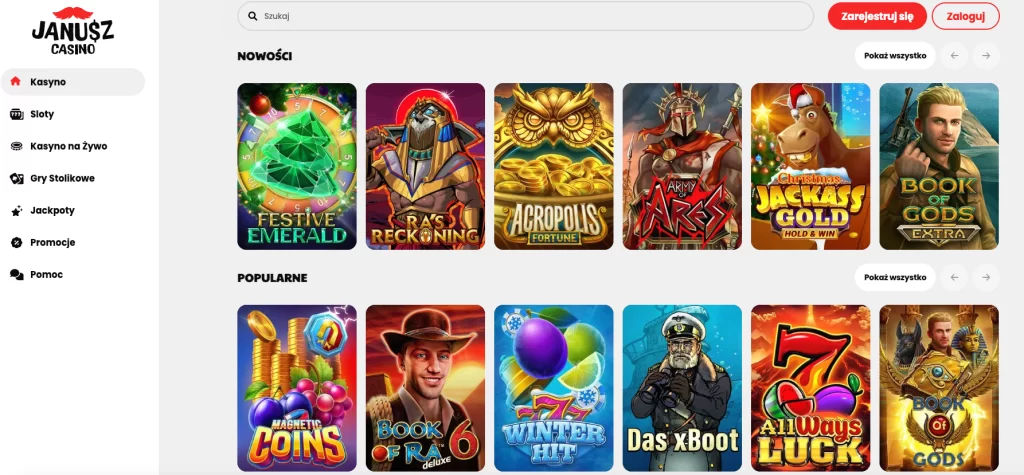Janusz Casino Internetowe bonus za rejestrację